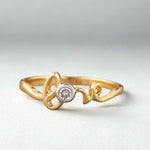 Load image into Gallery viewer, Diamond Love Ring In 14K Solid Gold, Proposal Ring With Natural Diamonds, Ready To Ship, Women's Day Gift
