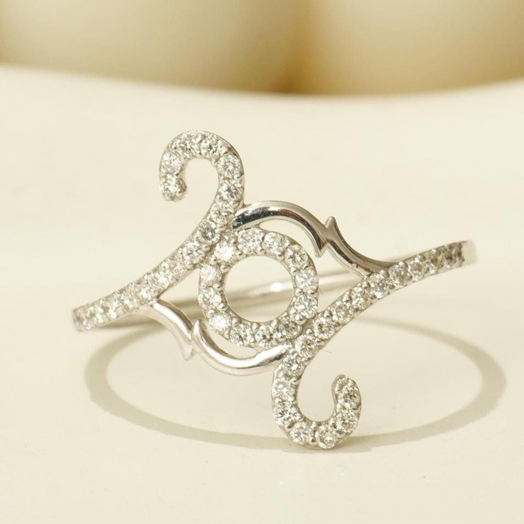 Diamond Rings, Floral And Vines Diamond Ring, 14k Solid Gold, Natural Diamonds, Stackable Rings, Ready To Ship, Women&#39;s Day Gift