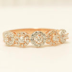 Load image into Gallery viewer, Diamonds Eternity Band Ring with Halo Setting, 14K Solid Gold, Natural Diamonds, Ready To Ship, Women's Day Gift
