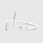 Load image into Gallery viewer, Double Bar Open Cuff Diamond Ring, 14k Solid Gold, Natural Diamonds, Asymmetrical T-Ring, Minimalist Ring, Ready To Ship, Women&#39;s Day Gift
