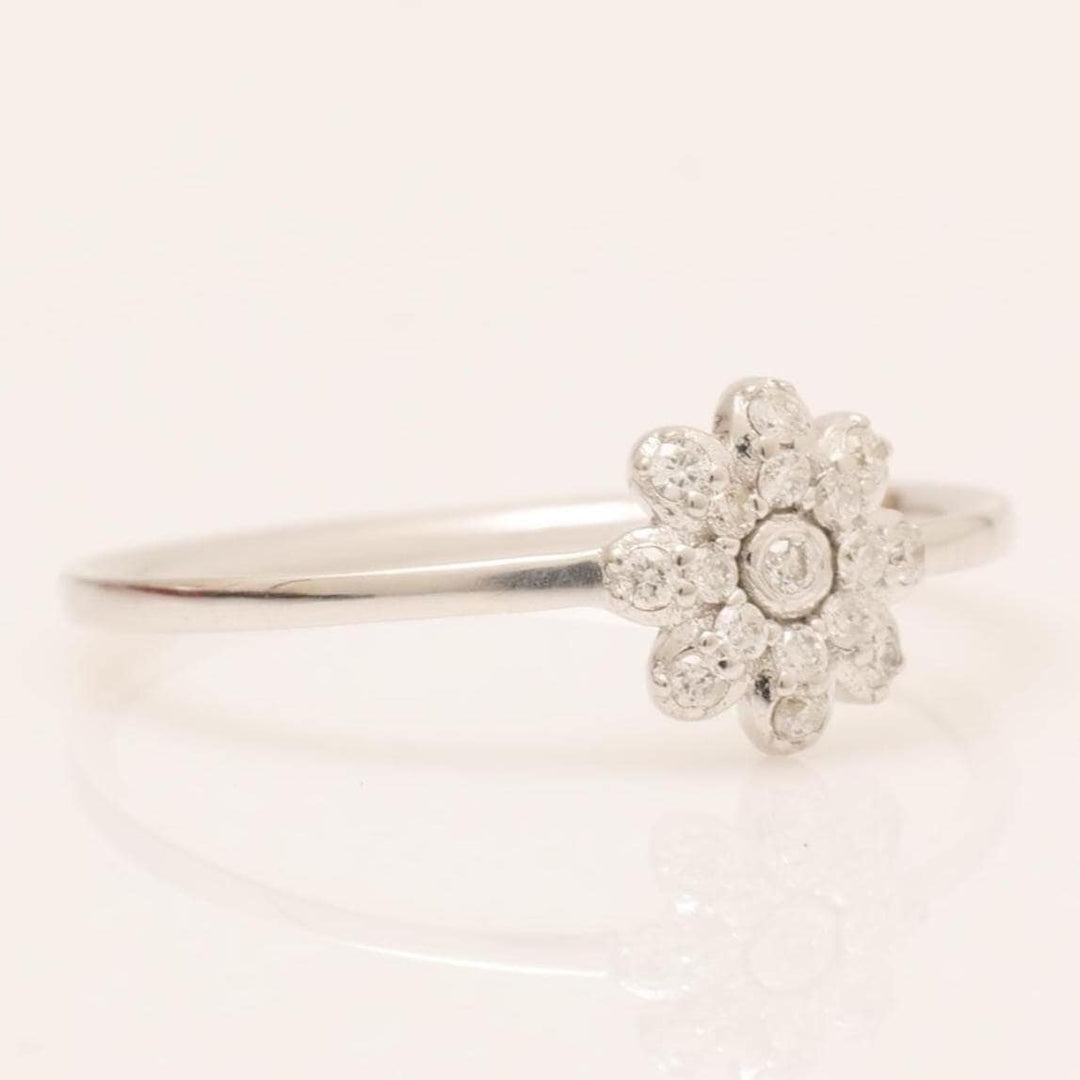 Flower Diamond Ring, 14k Solid Gold, IGI Certified, Natural Diamonds, Stackable Ring, Everyday Floral Ring, Minimalist Jewelry, Gift For Her