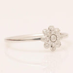 Load image into Gallery viewer, Flower Diamond Ring, 14k Solid Gold, IGI Certified, Natural Diamonds, Stackable Ring, Everyday Floral Ring, Minimalist Jewelry, Gift For Her
