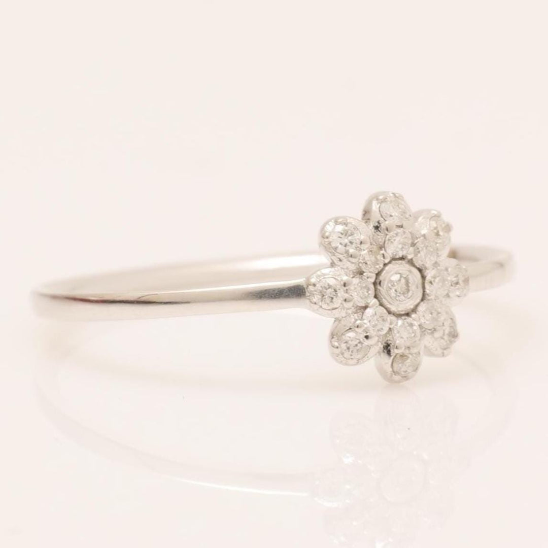 Flower Diamond Ring, 14k Solid Gold, IGI Certified, Natural Diamonds, Stackable Ring, Everyday Floral Ring, Minimalist Jewelry, Gift For Her