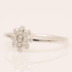 Load image into Gallery viewer, Flower Diamond Ring, 14k Solid Gold, IGI Certified, Natural Diamonds, Stackable Ring, Everyday Floral Ring, Minimalist Jewelry, Gift For Her

