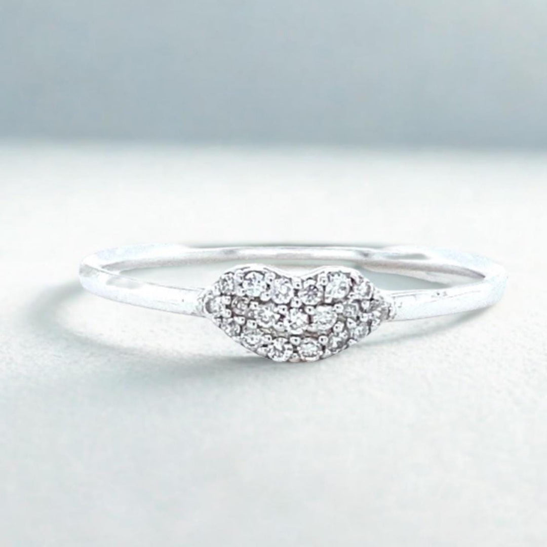 Heart Diamond Ring, 14k Solid Gold, Natural Diamonds, Proposal Ring, Everyday Wear Stackable Jewelry, Ready To Ship, Women's Day Gift