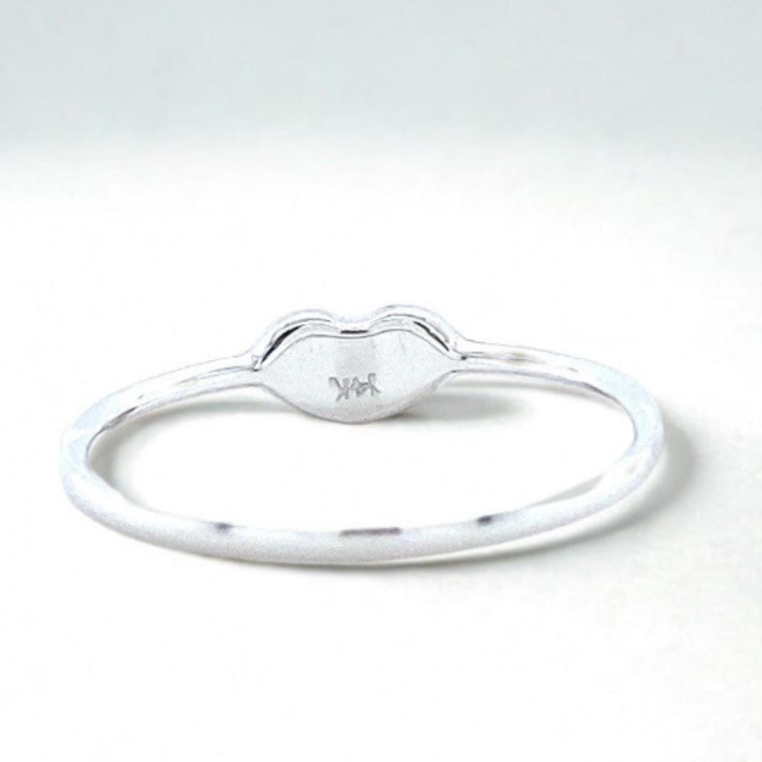 Heart Diamond Ring, 14k Solid Gold, Natural Diamonds, Proposal Ring, Everyday Wear Stackable Jewelry, Ready To Ship, Women&#39;s Day Gift