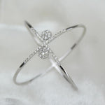 Load image into Gallery viewer, Orbit Diamond Ring, Criss Cross Ring, 14k Solid Gold, Natural Diamonds, Double Band X Ring, Stackable Minimalist Jewelry, Ready To Ship
