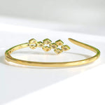 Load image into Gallery viewer, Rhombus Natural Diamond Open Cuff Bracelet: 14K Solid Gold Cluster Geometric Stackable Bangle Jewellery, Certified Jewelry
