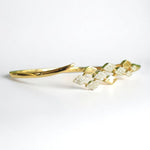 Load image into Gallery viewer, Rhombus Open Cuff Bracelet, 14K Solid Gold, Natural Diamond, Cluster Stackable Bangle, Geometric Layered Cocktail Jewelry, Statement Bangle
