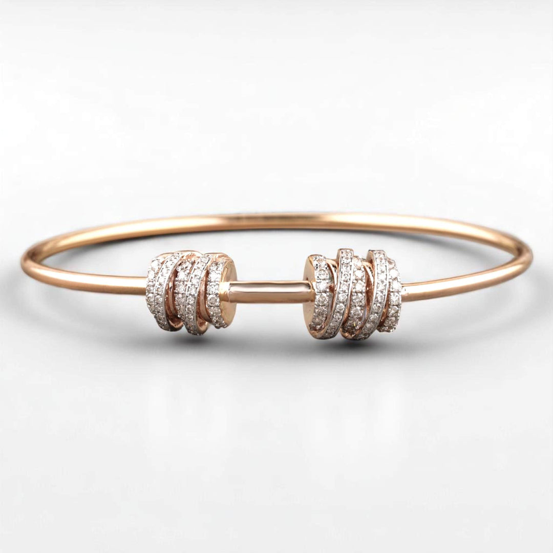 Spiral Cluster Diamond Bracelet, 14K Solid Gold, Natural Diamonds, Stackable Jewelry, Minimal Cuff Jewelry, Cocktail Statement Bangle