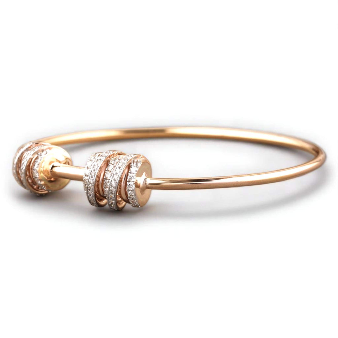 Spiral Cluster Diamond Bracelet, 14K Solid Gold, Natural Diamonds, Stackable Jewelry, Minimal Cuff Jewelry, Cocktail Statement Bangle
