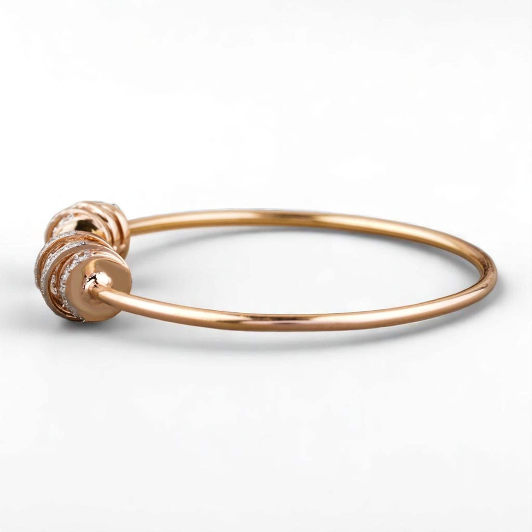 Spiral Cluster Diamond Bracelet, 14K Solid Gold, Natural Diamonds, Stackable Jewelry, Minimal Cuff Jewelry, Cocktail Statement Bangle