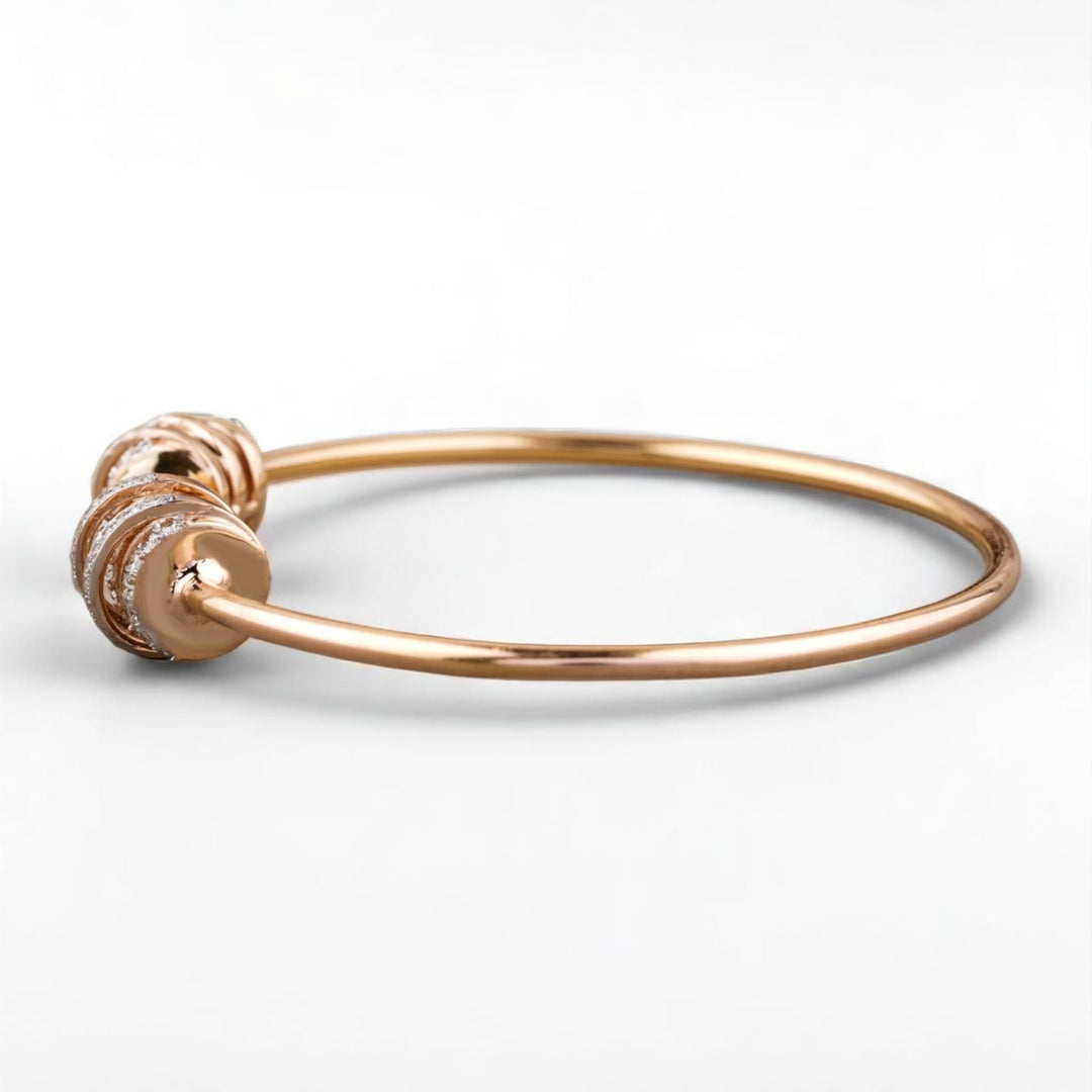 Spiral Cluster Diamond Bracelet, 14K Solid Gold, Natural Diamonds, Stackable Jewelry, Minimal Cuff Jewelry, Cocktail Statement Bangle