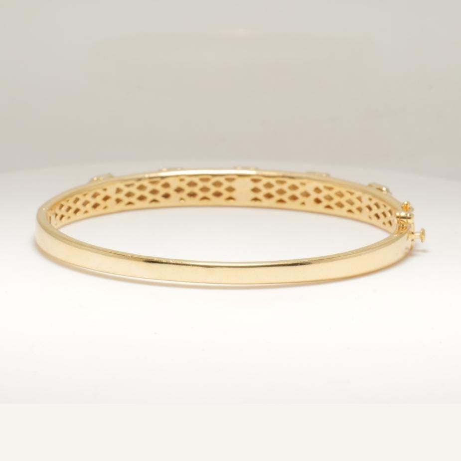 Bar Diamond Bangle Bracelet, 14k Solid Gold, Natural Diamonds, Baguette Illusion Set Cuff, Geometric Cluster Statement Bracelet