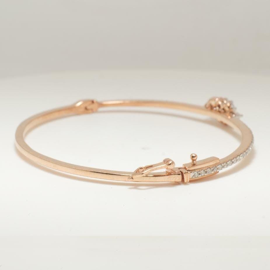 Marquise Cluster Diamond Bracelet, 14k Solid Gold,  Natural Diamonds, Stackable Minimalistic Bangle, Statement Jewelry