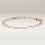 Load image into Gallery viewer, Solitaire Natural Diamond Cuff Bracelet: 14k Solid Gold Minimalist Statement Bangle Jewellery, Certified Jewelry
