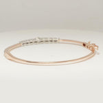 Load image into Gallery viewer, Solitaire Diamond Cuff Bracelet, 14k Solid Gold, Natural Diamonds, Stackable Bangle Bracelet, Minimalist Statement Jewelry
