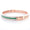 Load image into Gallery viewer, Green Enamel Diamond Bangle Bracelet, 14k Solid Gold, Natural Diamonds, Statement Cuff Jewelry, Minimalistic Stackable Bangle
