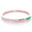 Load image into Gallery viewer, Green Enamel Diamond Bracelet, 14k Solid Gold,  Natural Diamonds, Sleek Stackable Bangle, Statement Minimalistic Jewelry
