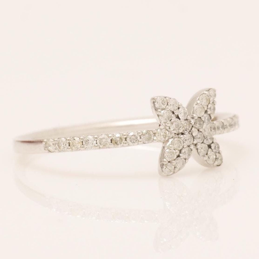 Butterfly Diamond Ring, 14k Solid Gold, IGI Certified, Natural Diamonds, Everyday Stackable Rings, Minimalist Jewelry, Gift for Her