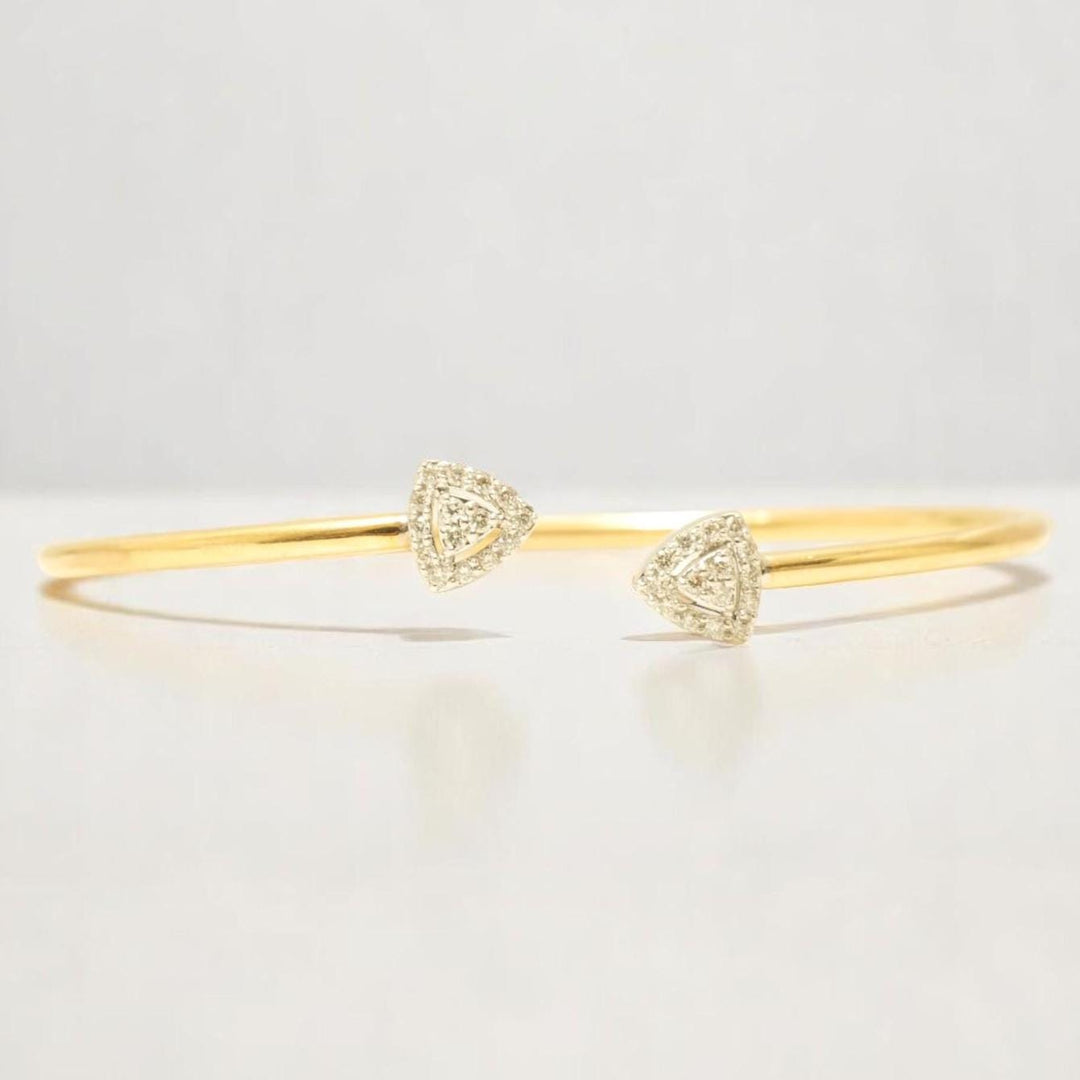 Cuff Diamond Bracelet in 18K Gold, Natural Diamonds, Stacking Bracelet, Ready To Ship, Women&#39;s Day Gift