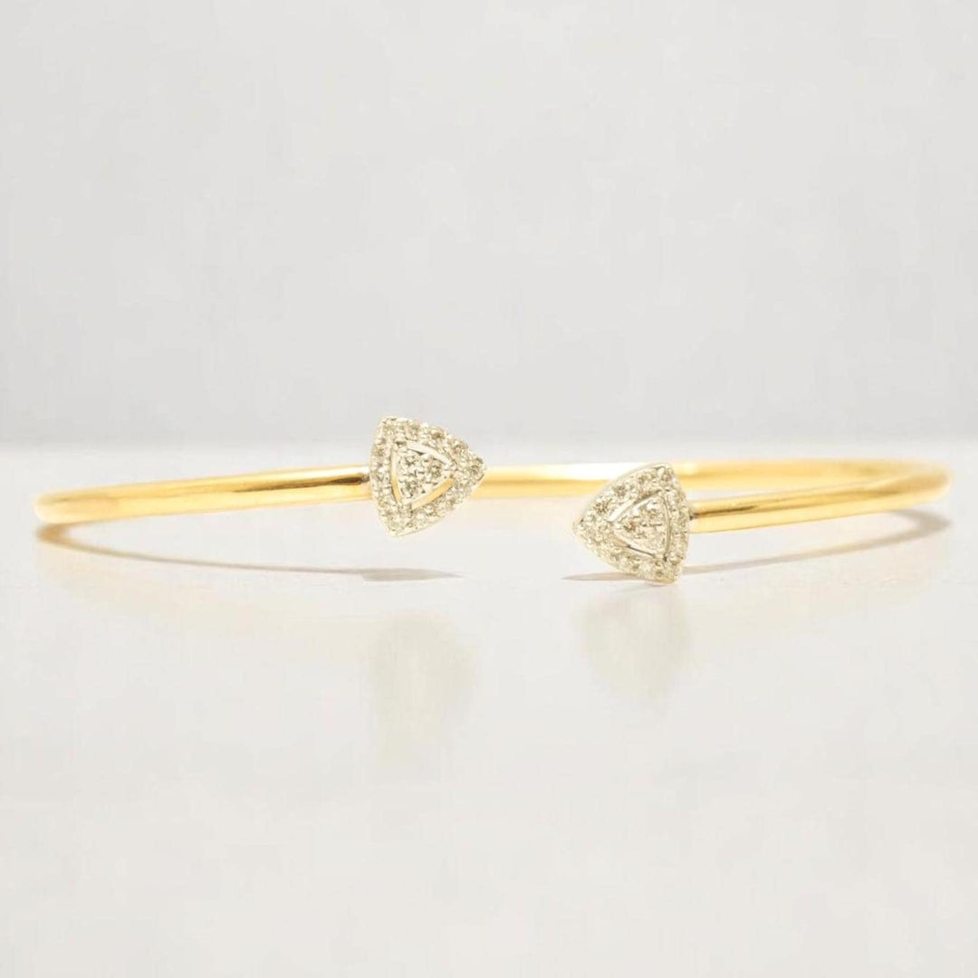 Cuff Diamond Bracelet in 18K Gold, Natural Diamonds, Stacking Bracelet, Ready To Ship, Women&#39;s Day Gift