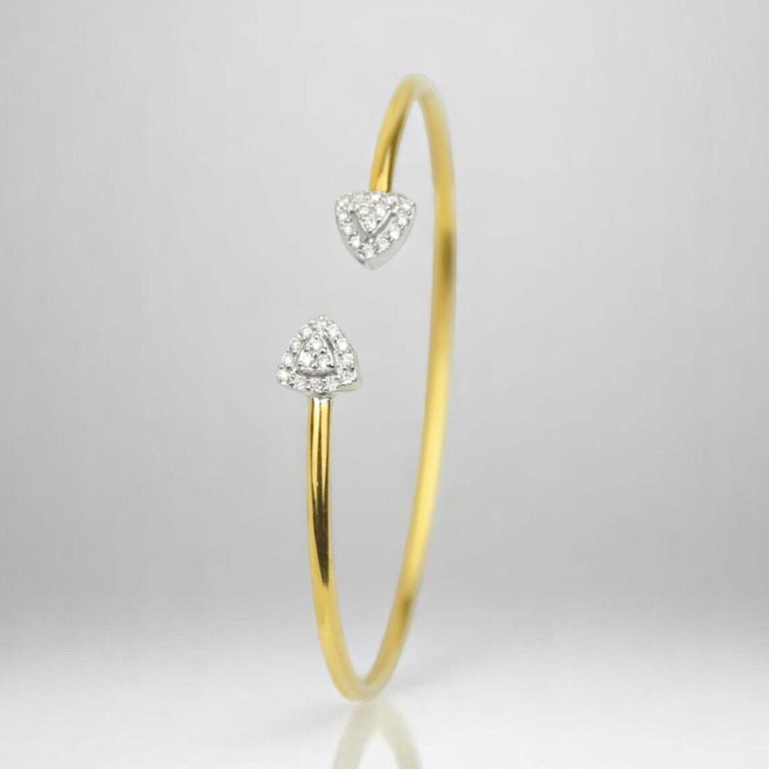 Cuff Diamond Bracelet in 18K Gold, Natural Diamonds, Stacking Bracelet, Ready To Ship, Women&#39;s Day Gift