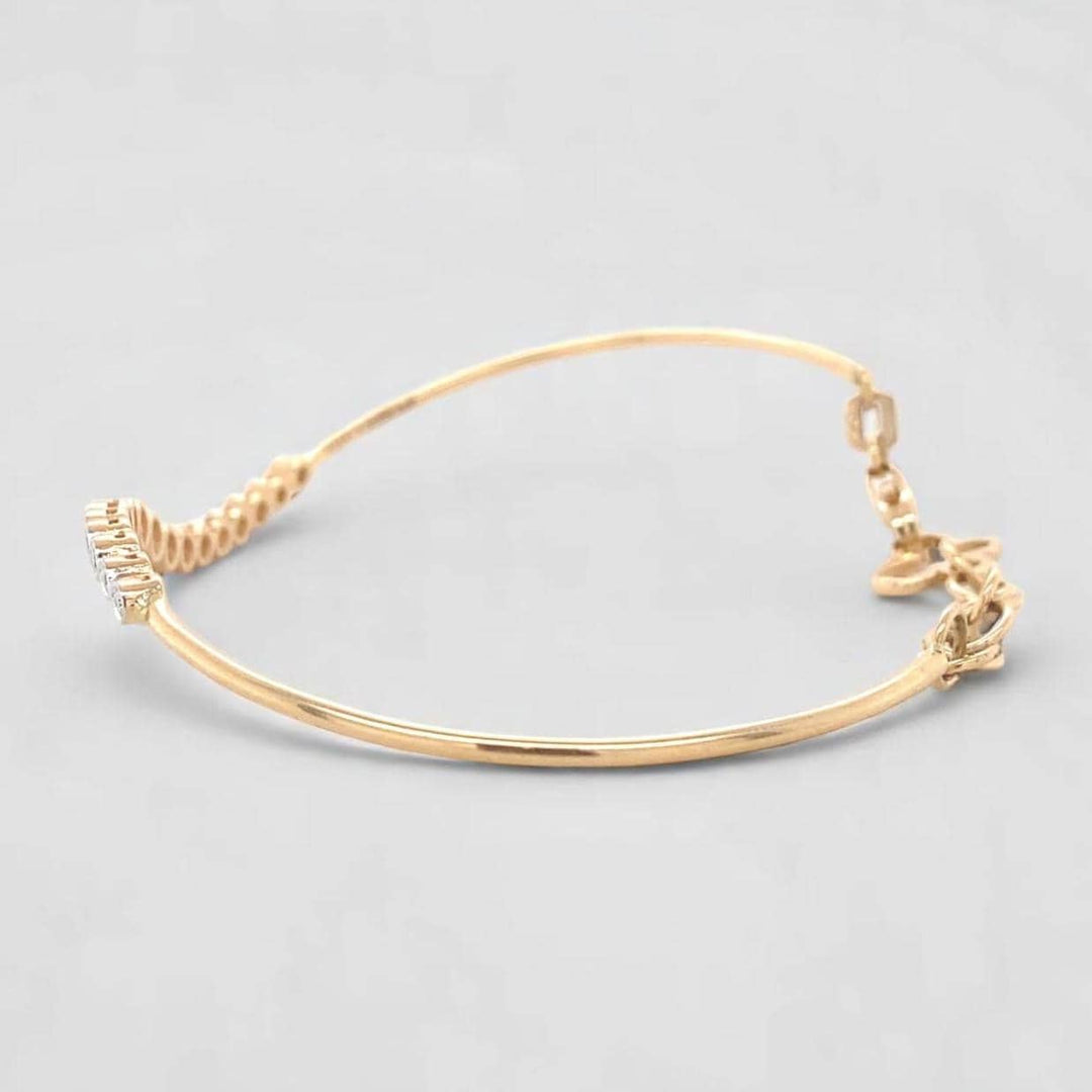 Diamond Bracelet With Butterfly Charm, 14k Solid Gold, Natural Diamonds, Bezel setting, Stacking Bracelet, Ready To Ship, Women&#39;s Day Gift