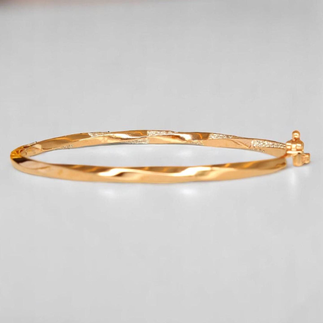 Diamond Cuff Bracelet In 14k Solid Gold, Twisted Sleek Bracelet With Natural Diamonds, Ready To Ship, Women&#39;s Day Gift