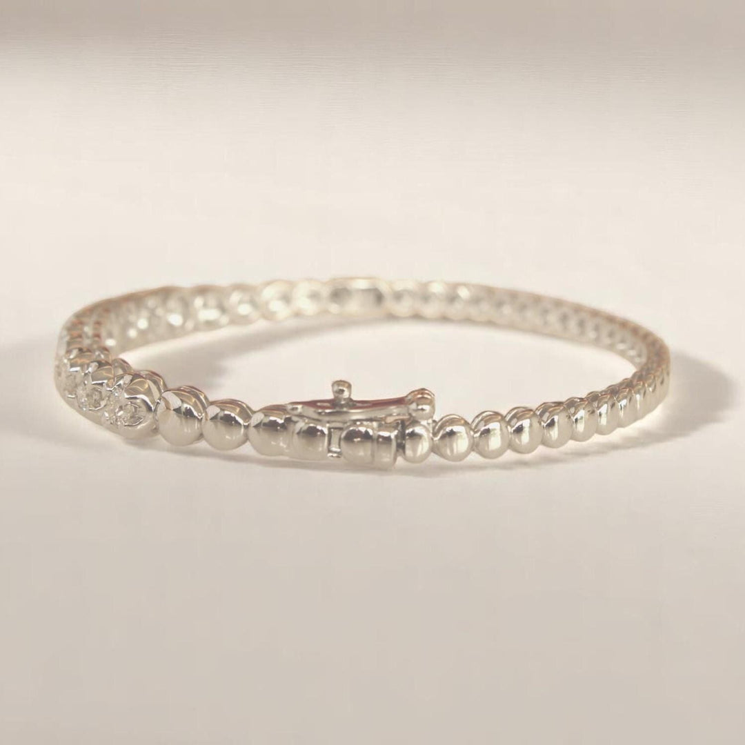 Solitaire Diamond Bracelet In 14kt Solid Gold, Illusion Setting With Natural Diamonds, Ready To Ship, Women&#39;s Day Gift