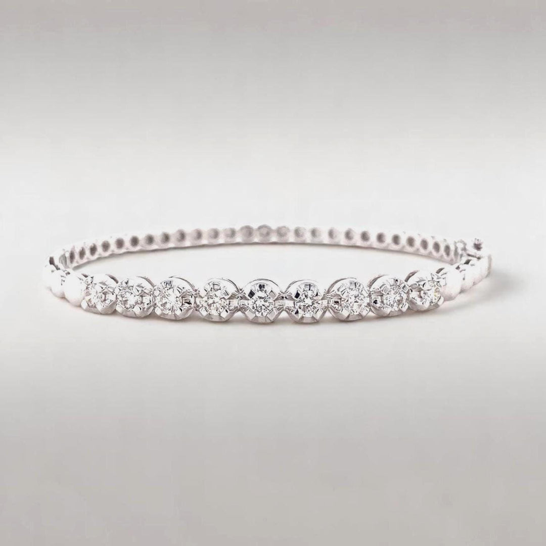 Solitaire Diamond Bracelet In 14kt Solid Gold, Illusion Setting With Natural Diamonds, Ready To Ship, Women&#39;s Day Gift