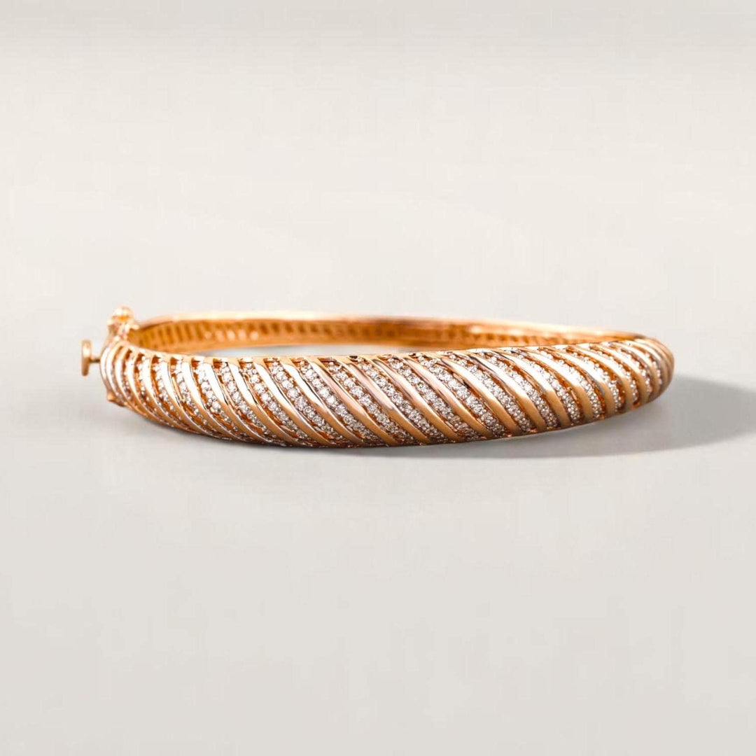 Statement Diamond Bangle Bracelet in 14k Solid Gold, Hinged Bracelet, Natural Diamonds, Ready To Ship, HRD Certified