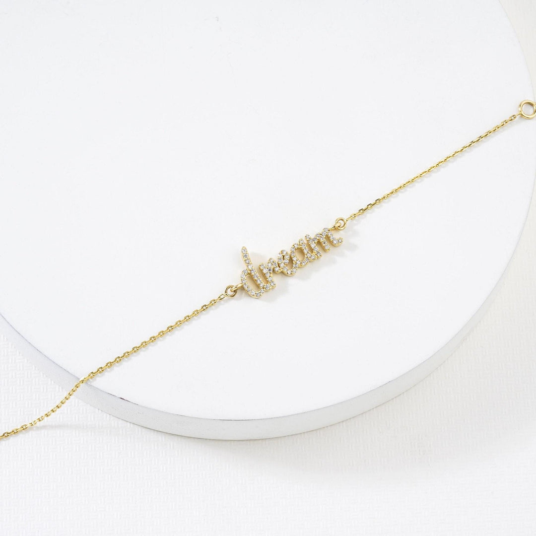 Dream Chain Diamond Bracelet, 14k Gold, Natural Diamonds,  Inspirational Jewelry, Handcrafted Jewelry, Ready To Ship, Women&#39;s Day Gift