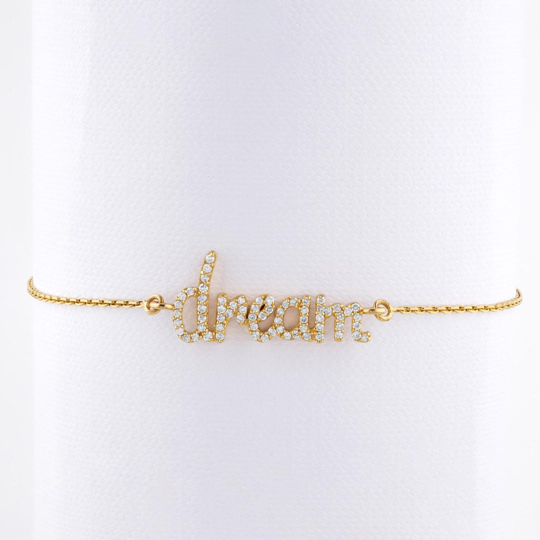 Dream Chain Diamond Bracelet, 14k Gold, Natural Diamonds,  Inspirational Jewelry, Handcrafted Jewelry, Ready To Ship, Women&#39;s Day Gift