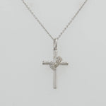 Load image into Gallery viewer, Cross Diamond Pendant, 14k Solid Gold, Natural Diamonds, IGI Certified, Religious Adjustable Necklace, Everyday Jewelry, Gift For Her
