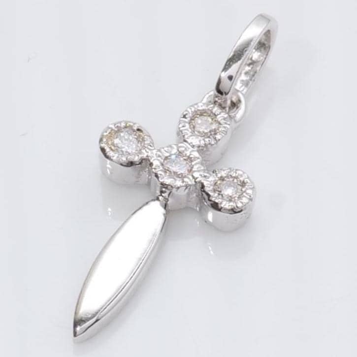 Cross Diamond Pendant, 14k Solid Gold, Natural Diamonds, Religious Adjustable Necklace, Everyday Jewelry, Minimalistic Stacking Pendant