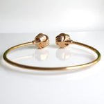 Load image into Gallery viewer, Love Knots Diamond Bracelet, 14K Solid Gold, Natural Diamonds, Open Cuff Statement Jewelry, Stackable Bracelet, Minimalistic Jewelry
