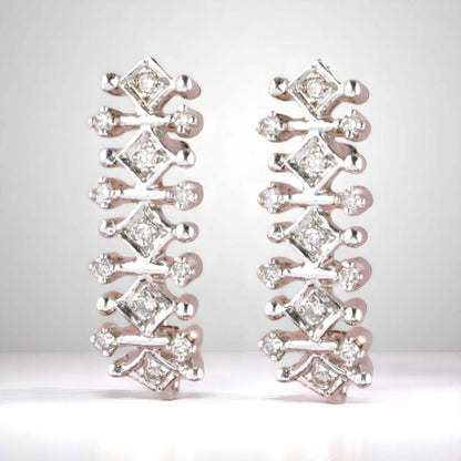 Pearl Drop Diamond Earrings, 14K Solid Gold, Natural Diamonds, Detachable Drops, Everyday Bridal Jewlery, Evening Drop Earrings