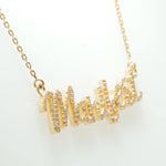 Load image into Gallery viewer, Manifest Natural Diamond Pendant Necklace, 14k Solid Gold Name Affirmation Jewelry, IGI Certified,  Ready To Ship
