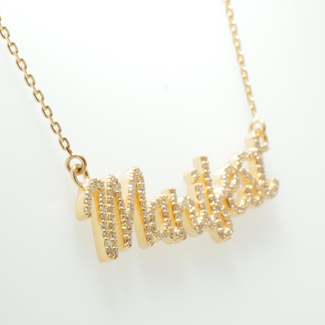 Manifest Natural Diamond Pendant Necklace, 14k Solid Gold Name Affirmation Jewelry, IGI Certified,  Ready To Ship