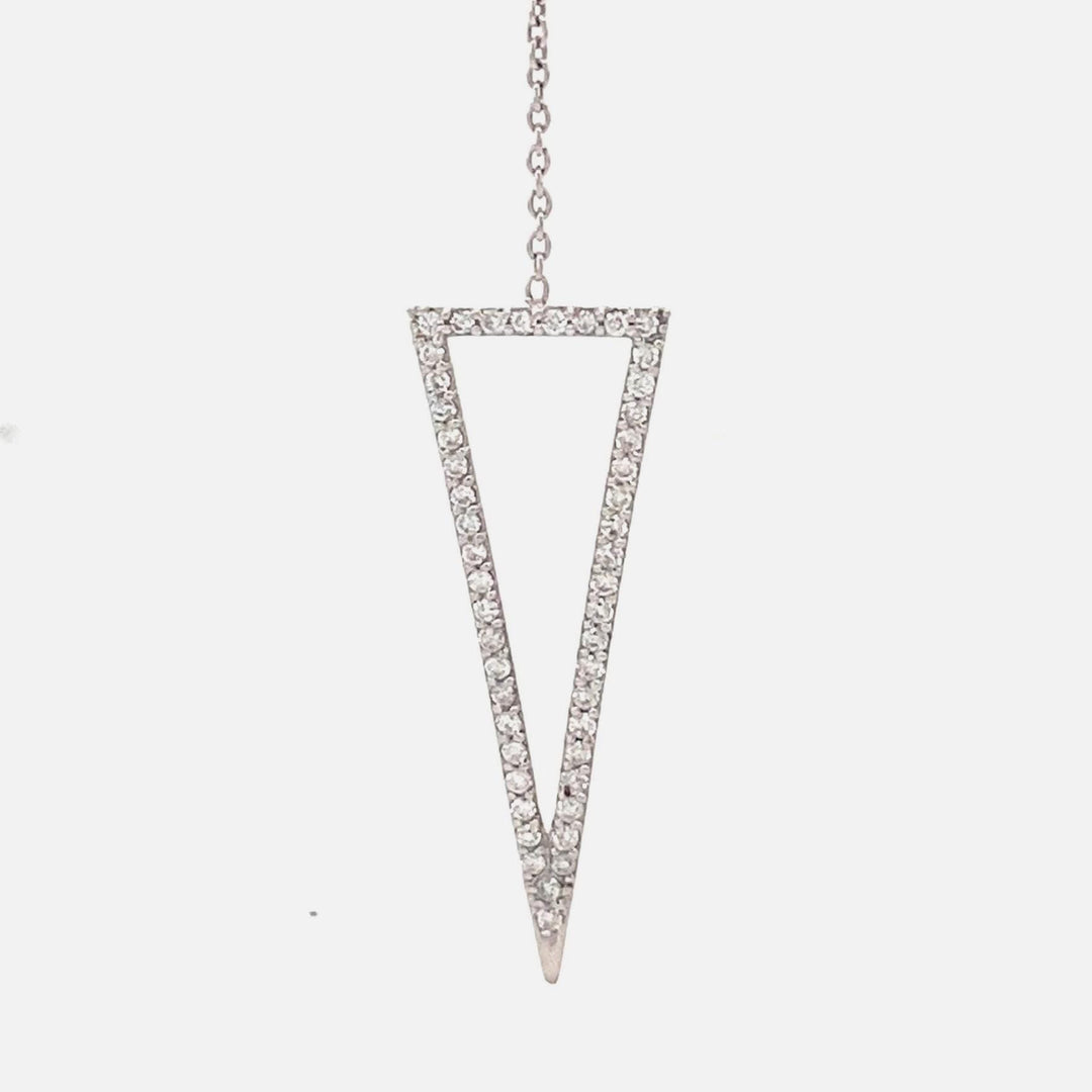 Double Triangle Layered Diamond Charm Necklace, 14k Solid Gold, Natural Diamonds, Ready To Ship, Women&#39;s Day Gift