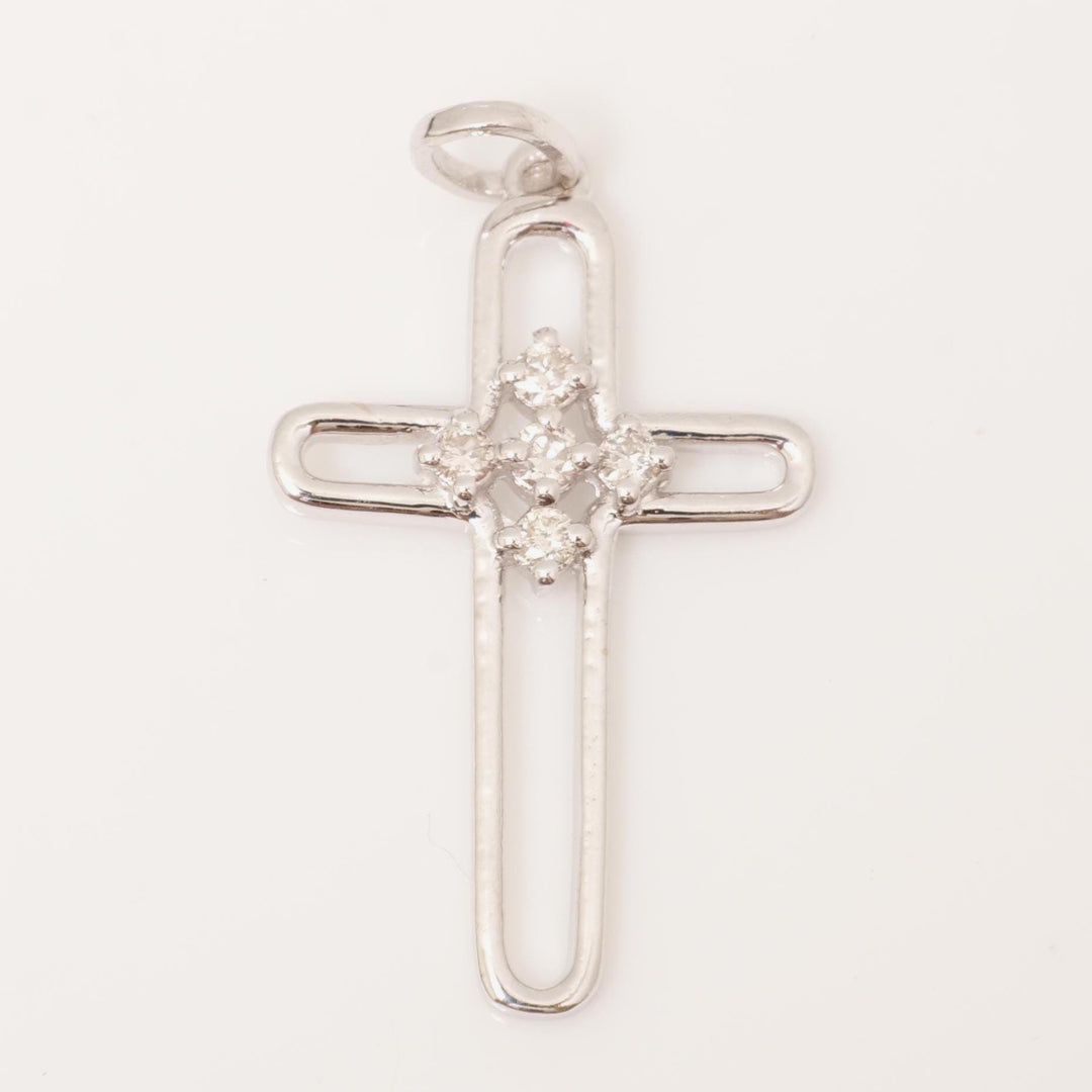 Diamond Cluster Cross Pendant, 14k Solid Gold, Natural Diamond, IGI Certified, Religious Adjustable Necklace, Everyday Jewelry, Gift for Her