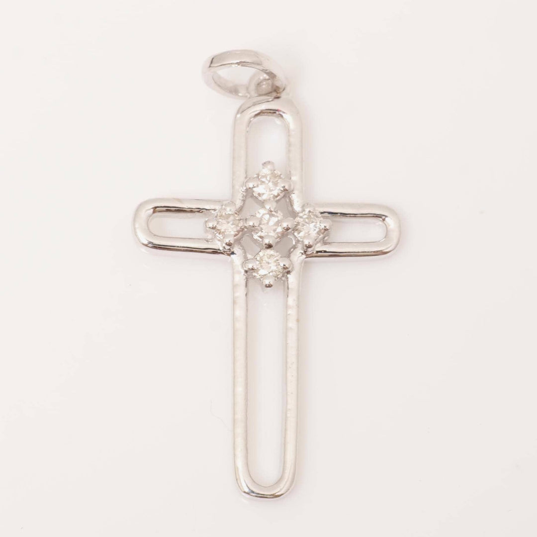 Diamond Cluster Cross Pendant, 14k Solid Gold, Natural Diamond, IGI Certified, Religious Adjustable Necklace, Everyday Jewelry, Gift for Her
