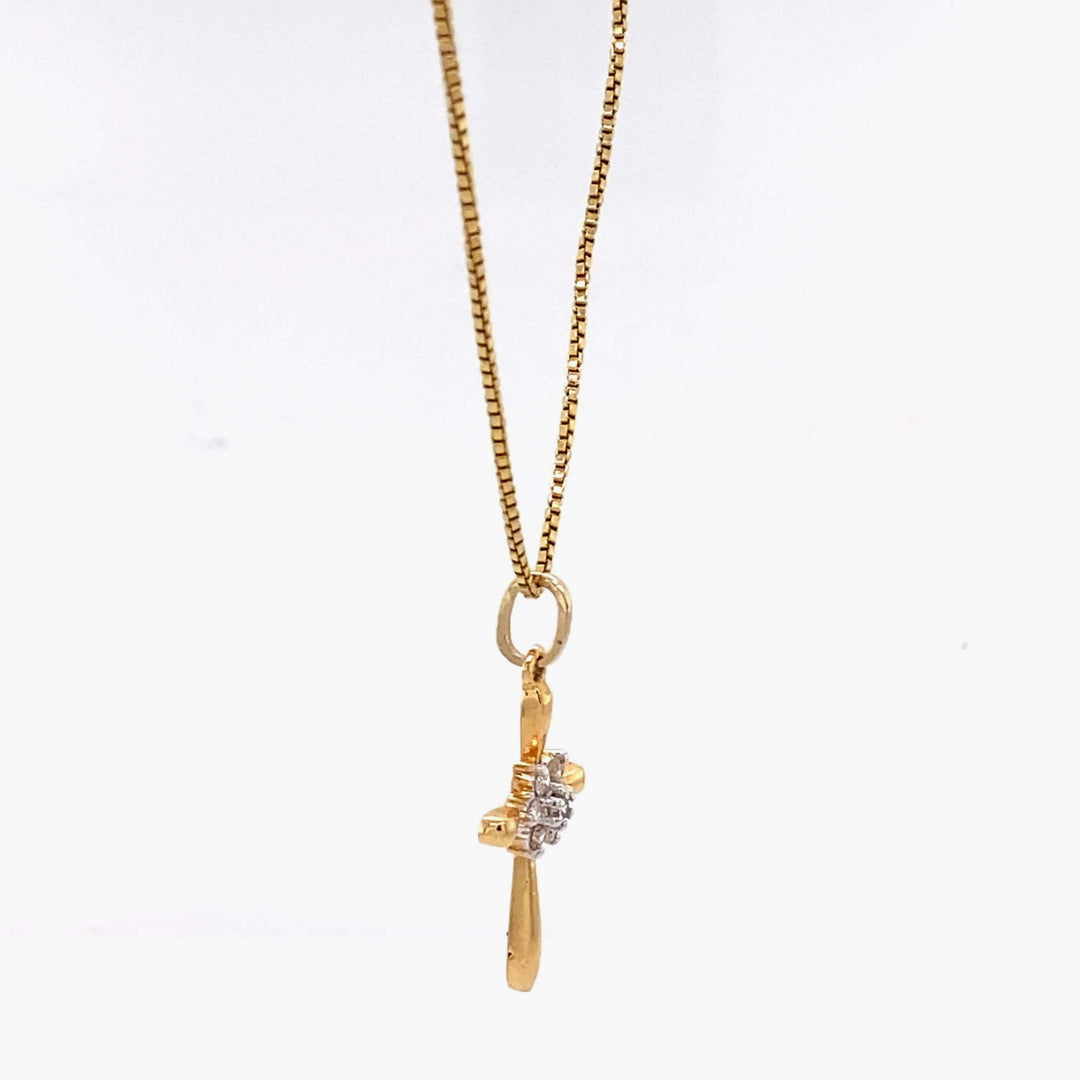 Cross Flower Diamond Pendant, 14k Solid Gold, Natural Diamonds, IGI Certified, Religious Adjustable Necklace, Everyday Jewelry, Gift For Her