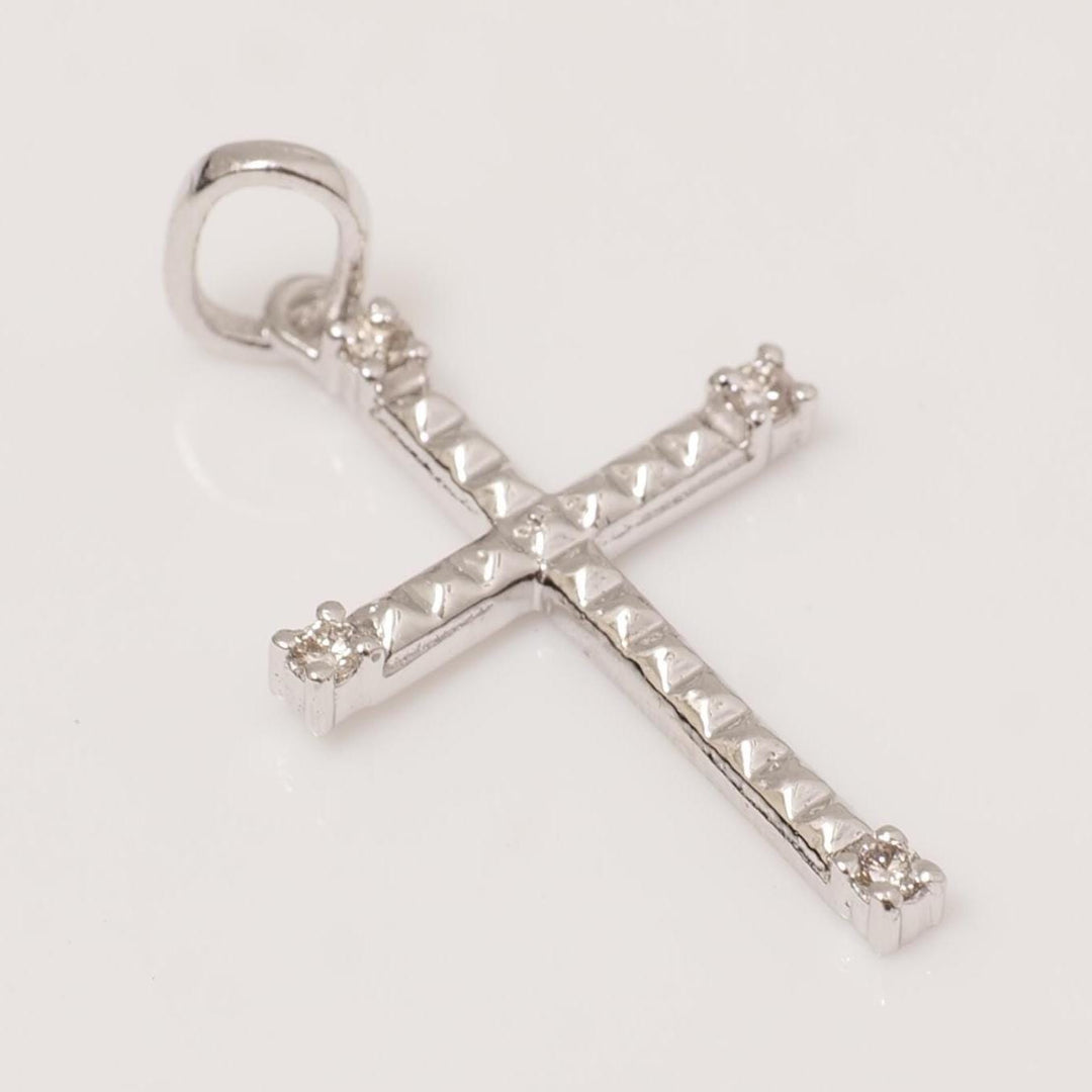 Diamond Cross Pendant, 14k Solid Gold, Natural Diamonds, Religious Adjustable Necklace, Everyday Stacking Jewelry, Baptism Gift