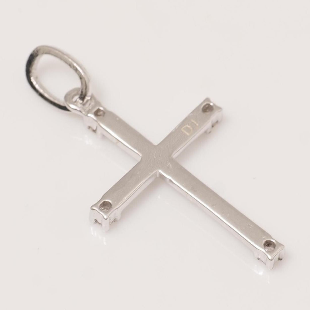 Diamond Cross Pendant, 14k Solid Gold, Natural Diamonds, Religious Adjustable Necklace, Everyday Stacking Jewelry, Baptism Gift