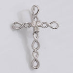 Load image into Gallery viewer, Infinity Loop Diamond Cross Pendant, 14k Solid Gold, Natural Diamond, Cross Necklace With Adjustable Chain, Ready to Ship, IGI Certified
