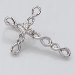 Load image into Gallery viewer, Infinity Loop Diamond Cross Pendant, 14k Solid Gold, Natural Diamond, Cross Necklace With Adjustable Chain, Everyday Stackable Necklace
