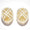 Load image into Gallery viewer, Oval Rutile Quartz Earrings, 14k solid Gold, Natural Diamonds, Golden Gemstone Studs, Crisscross Cabochon Studs, Cocktail Statement Jewelry

