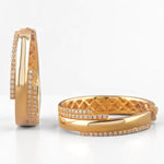 Load image into Gallery viewer, Layered Diamond Hoop Earrings, 14k Solid Gold Earrings, Natural Diamonds, Minimalist Jewelry, Wedding Earrings, Cocktail Statement Earrings
